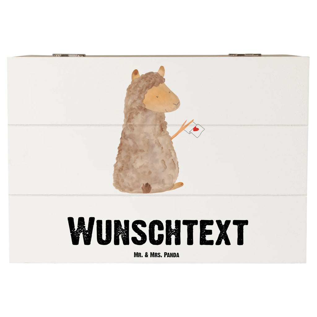 Personalizowane drewniane pudełko alpaka flaga Alpaka, Lama