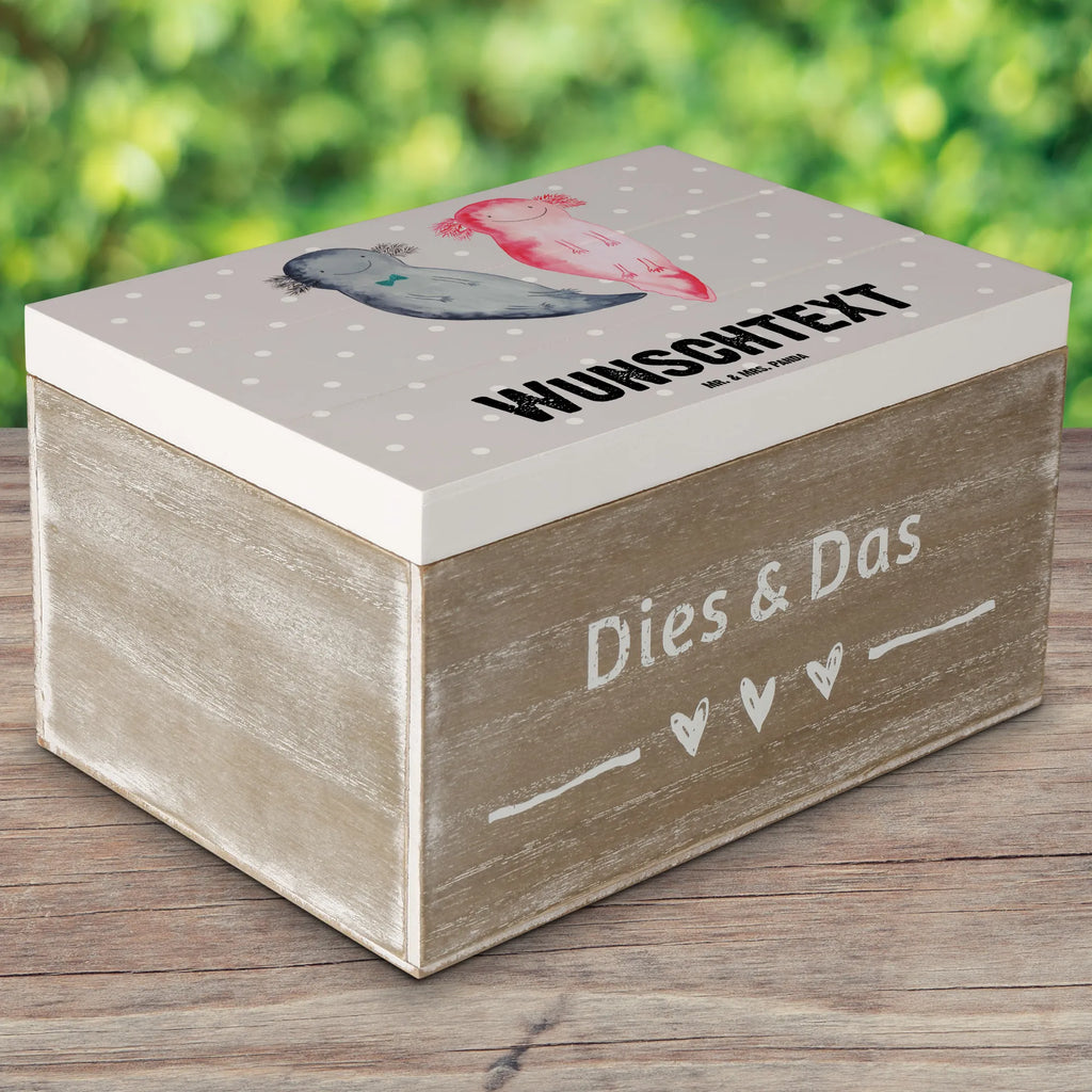 Personalizowane drewniane pudełko Axolotl Przyjaciółka Axolotl, Molch