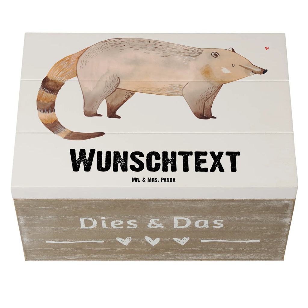 Personalizowane drewniane pudełko Nosacz Motywy zwierzęce, dobra energia, zabawne powiedzonka, zwierzęta