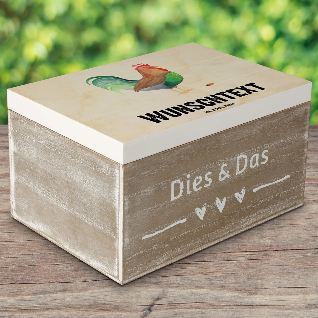 Personalizowane drewniane pudełko kogut ziarno Gospodarstwo, zwierzęta gospodarskie, rolnik, rolniczka