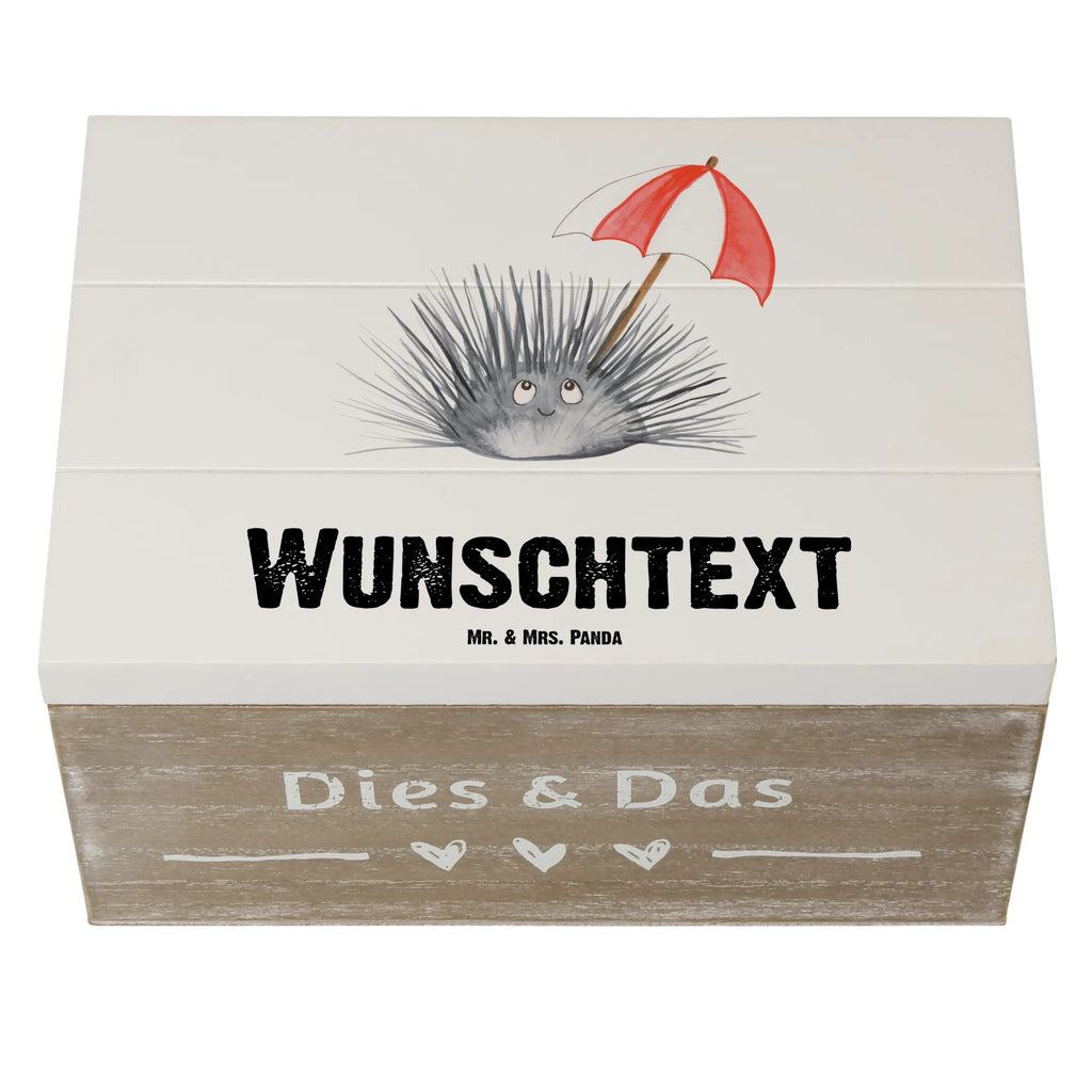 Personalizowane drewniane pudełko Jeżowiec Zwierzeta morskie, Morze, Wakacje