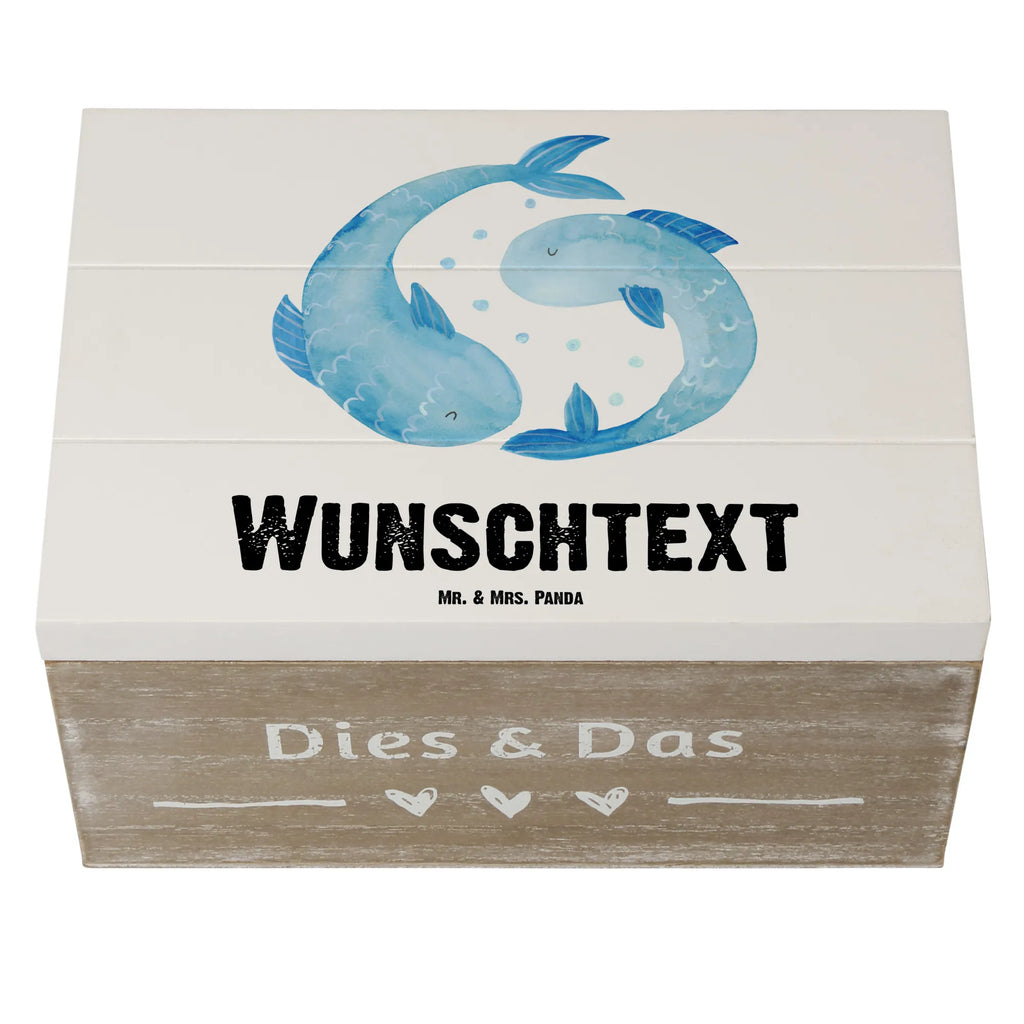Personalizowane drewniane pudełko znak zodiaku Ryby Znak zodiaku, gwiazdozbiór, horoskop, astrologia, ascendent