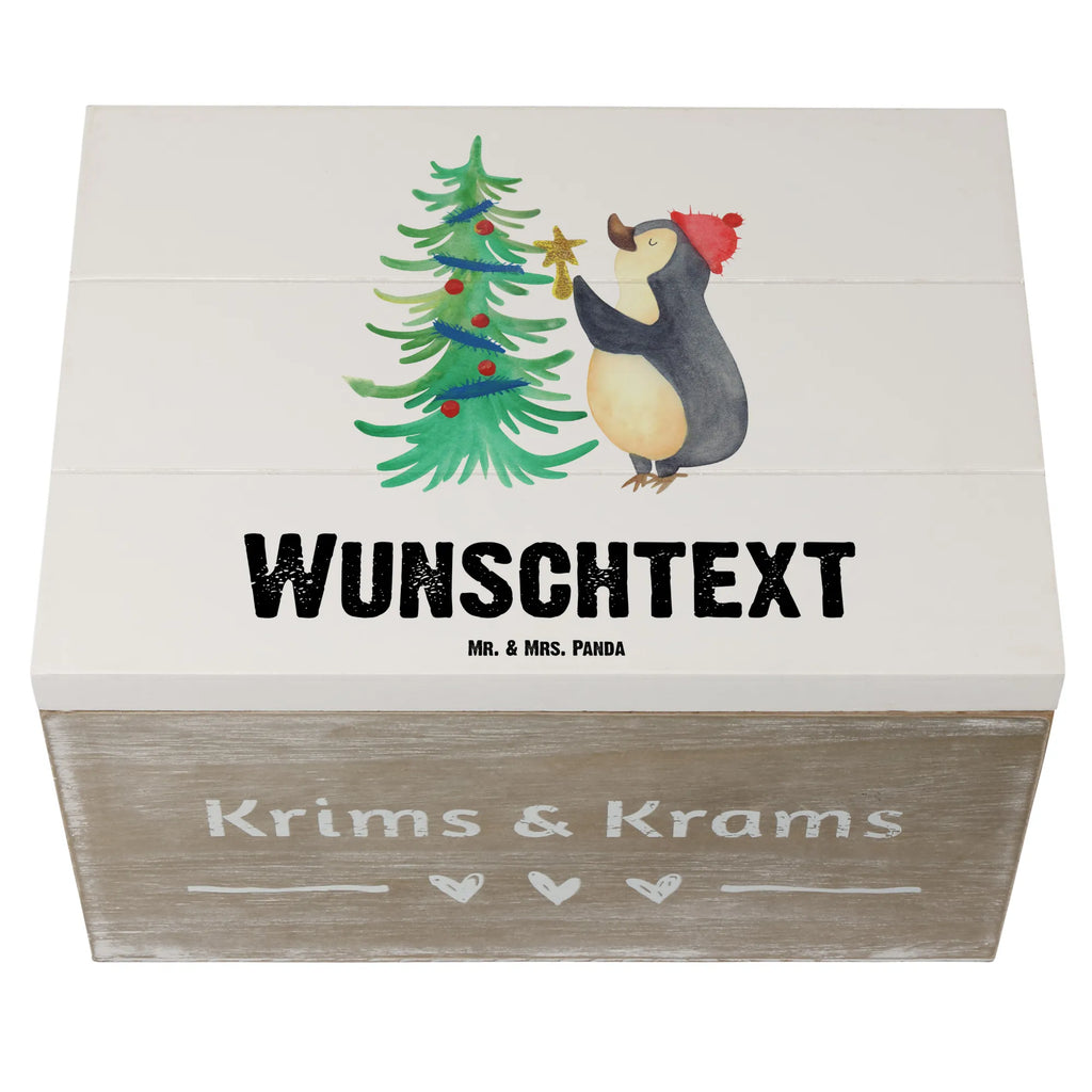 Personalised wooden chest penguin Christmas tree Winter, Christmas, Christmas time, snow, Penguin