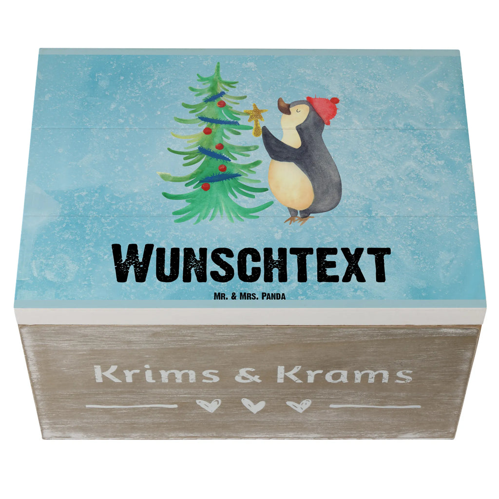 Personalised wooden chest penguin Christmas tree Winter, Christmas, Christmas time, snow, Penguin