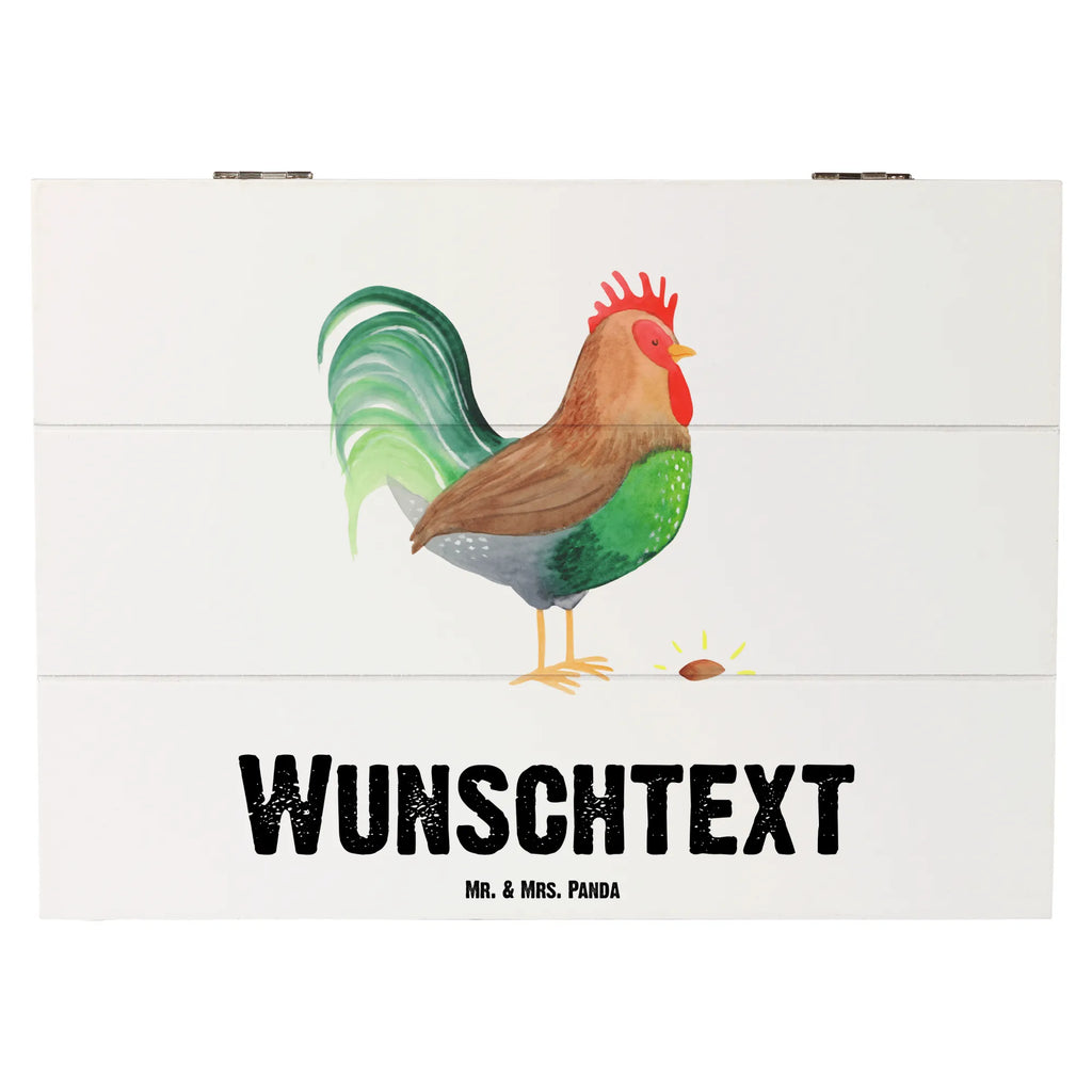 Personalizowane drewniane pudełko kogut ziarno Gospodarstwo, zwierzęta gospodarskie, rolnik, rolniczka