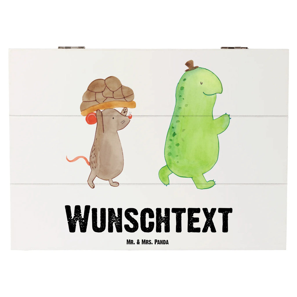 Personalizowane drewniane pudełko żółw mysz Skałka