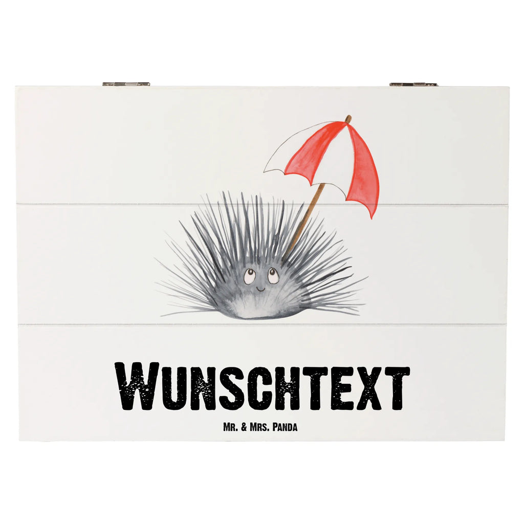 Personalizowane drewniane pudełko Jeżowiec Zwierzeta morskie, Morze, Wakacje