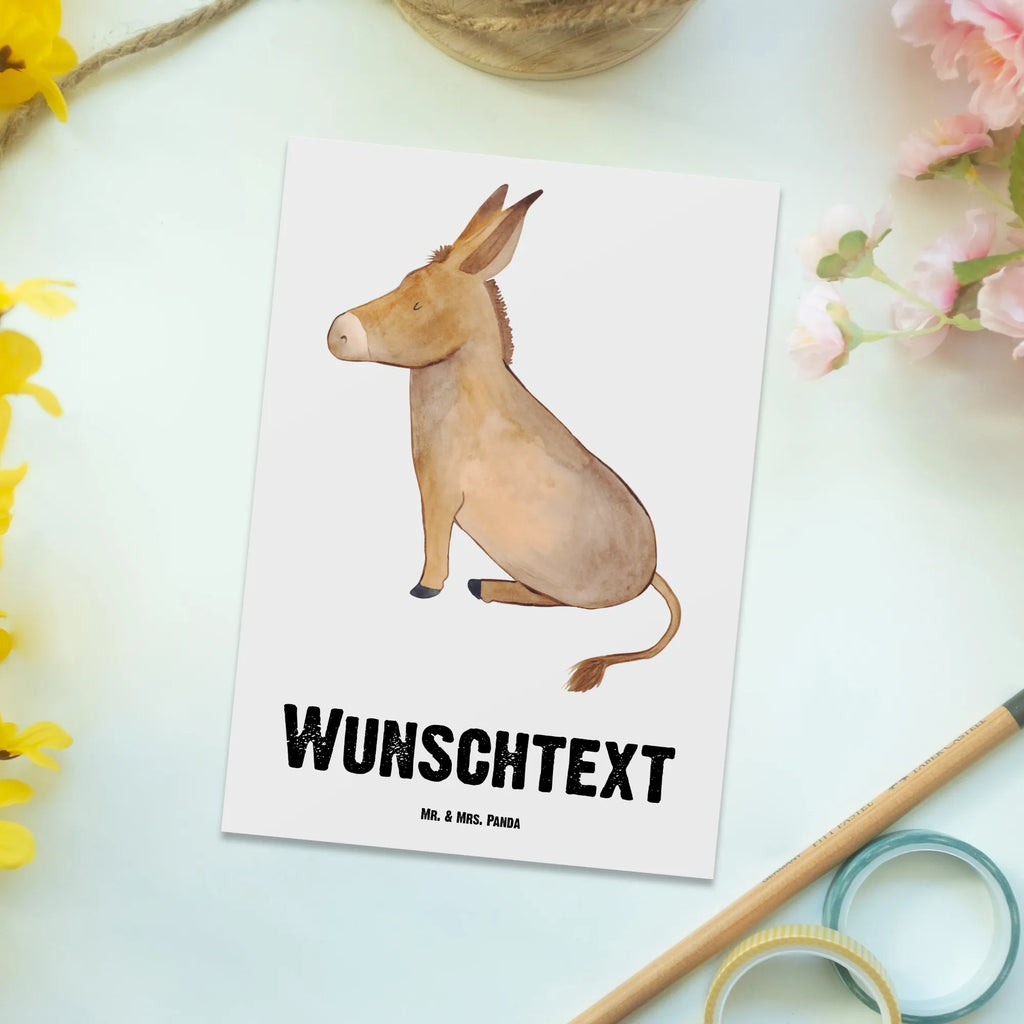 Personalizowana kartka pocztowa Osioł Motywy zwierzęce, dobra energia, zabawne powiedzonka, zwierzęta