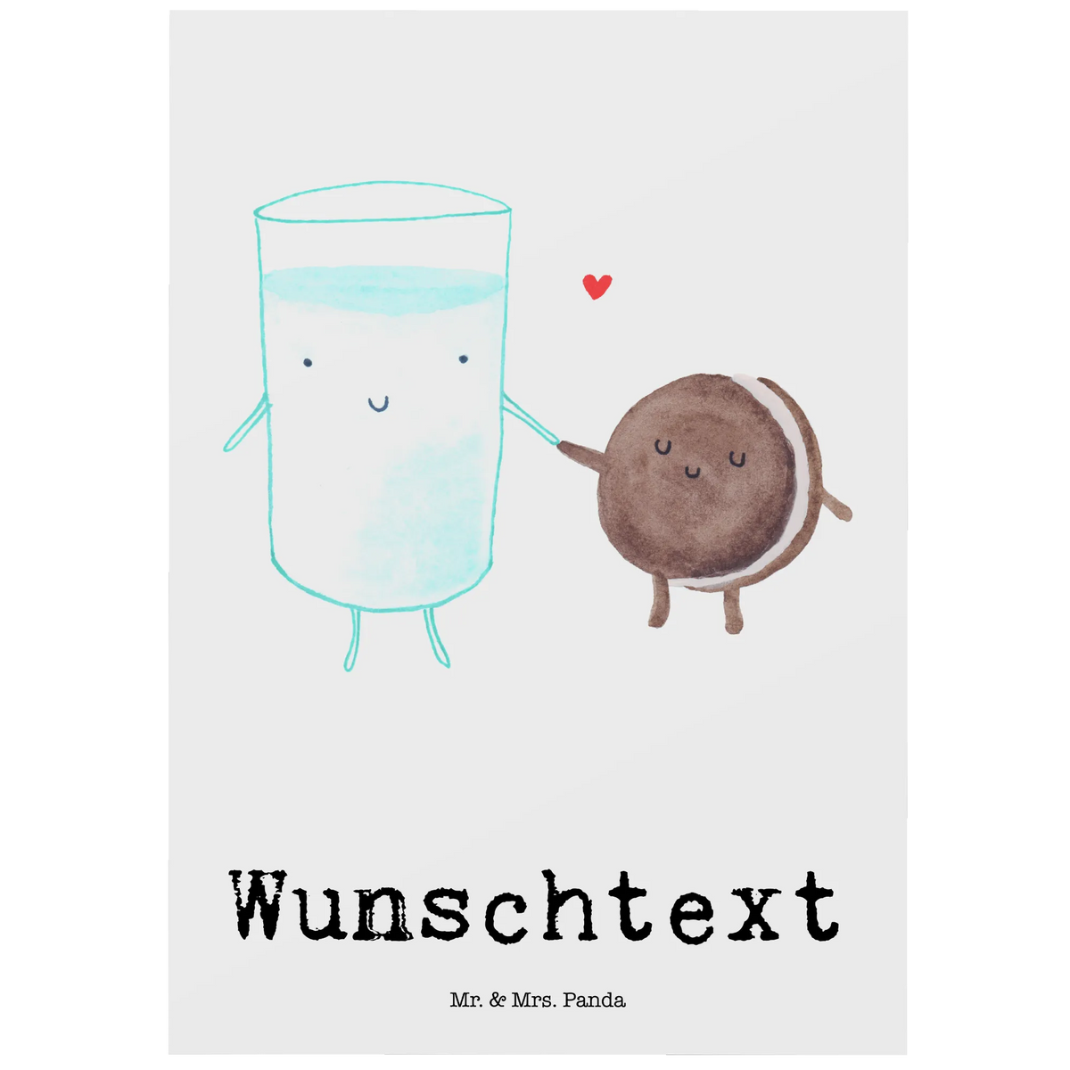 Personalised postcard milk biscuit small animals, cute, funny, cute animal motives, hand drawn, small world, funny sayings, good mood, happy, gifts, gift ideas, special gifts, animal lover, card, motif sweet, cookie, invitation breakfast, biscuit, coffee, Milk, cookies, milk, perfect couple, romantic