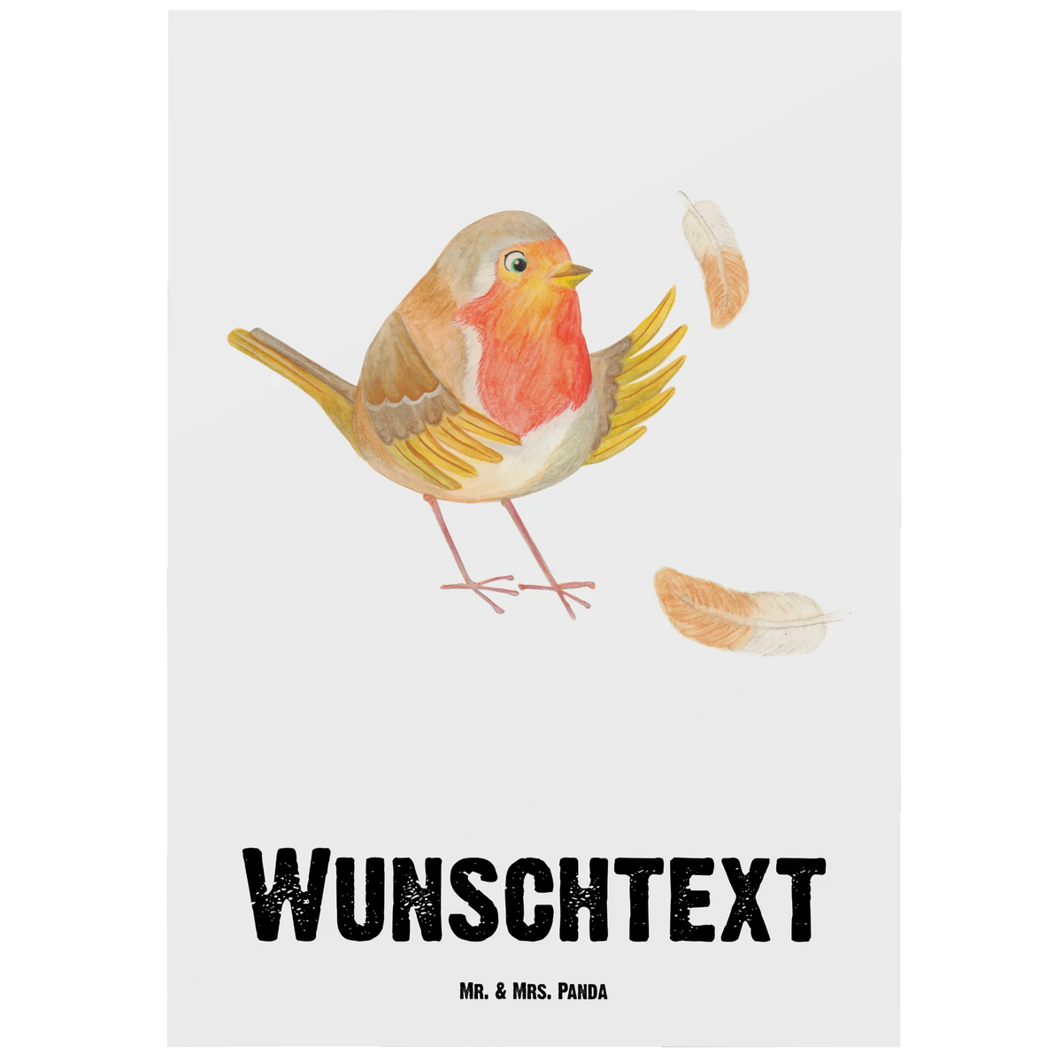 Personalised postcard robin feathers small animals, cute, funny, cute animal motives, hand drawn, small world, funny sayings, good mood, happy, gifts, gift ideas, special gifts, animal lover, card, motivation pictures, What if i fall, flying, slogan motivation, slogan courage, motivation slogans, robin, bird
