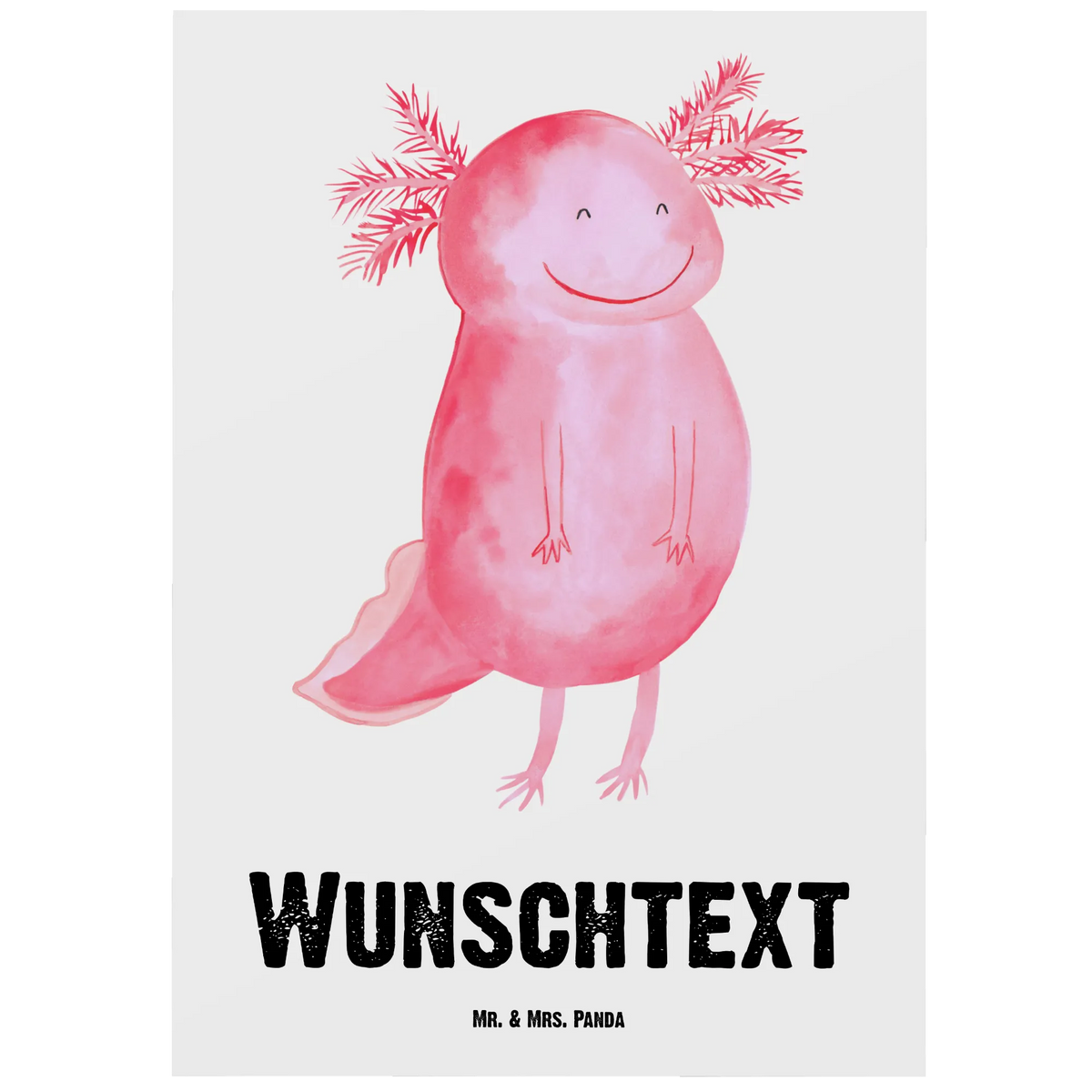 Personalizowana kartka pocztowa Aksolotl Szczęśliwy Axolotl, Molch