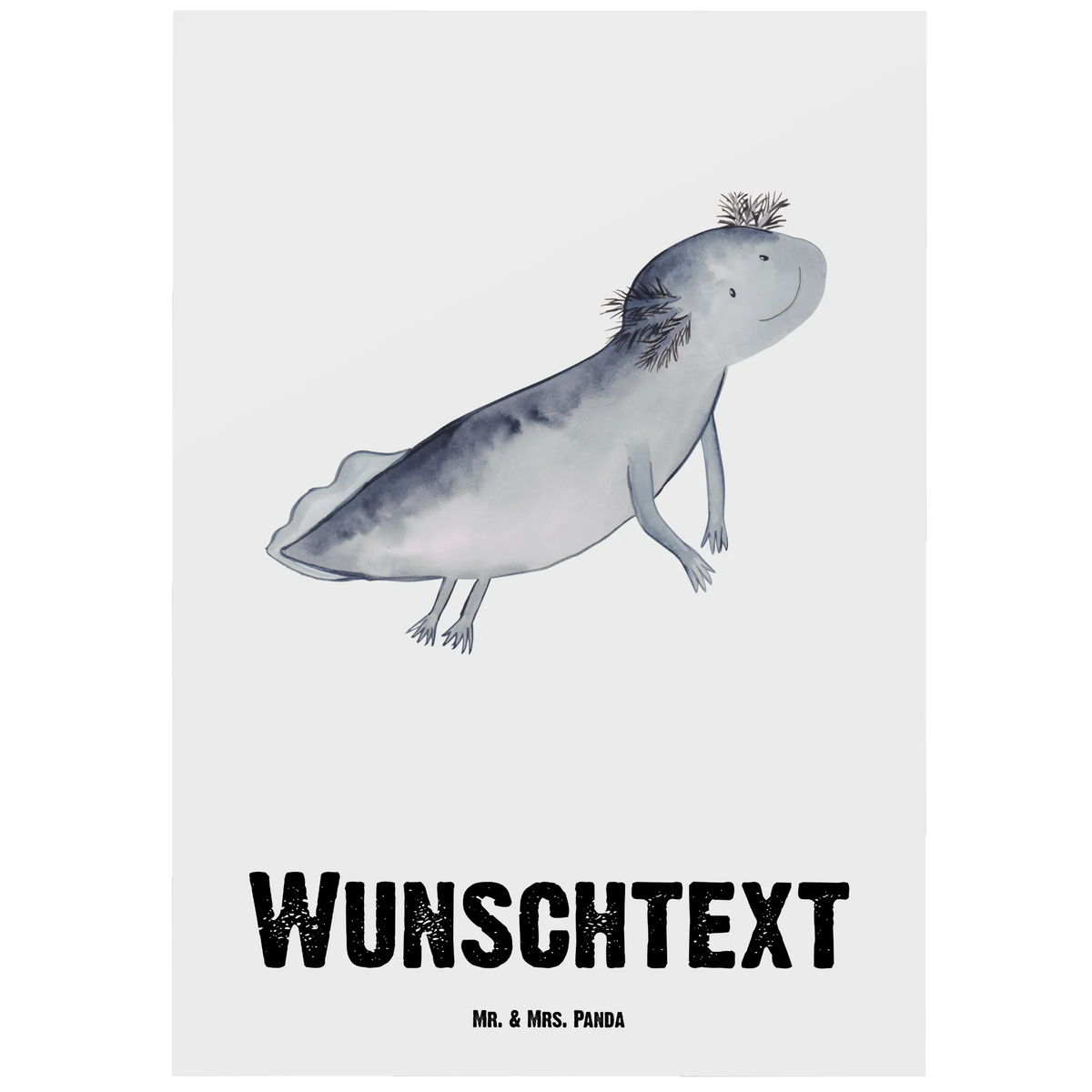 Personalizowana kartka pocztowa ajolotl pływanie Axolotl, Molch