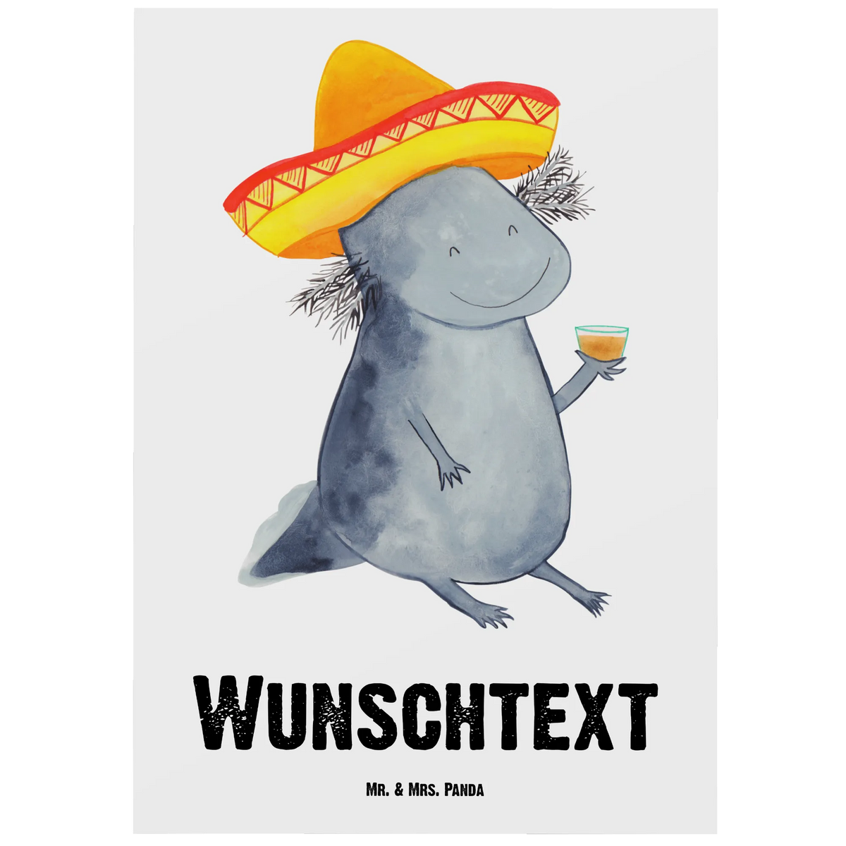 Personalised postcard axolotl tequila Axolotl, Axelotl, marine animals, Mexican walking fish, salamander, Sombrero, Fire Dragon, Lemon, Axolot, Amphibian, Fire Salamander, Mexico, Motivation, Tail Lurch, Saying, Tequila