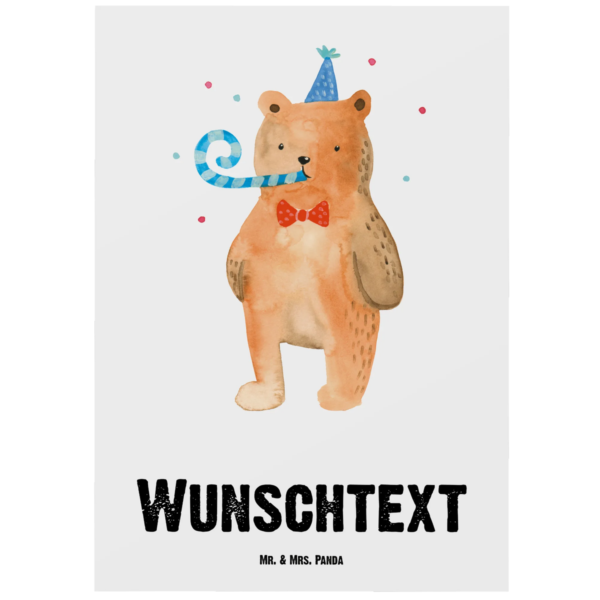 Personalised postcard bear Birthday bear, teddy, teddy bear, cuddly toy, Happy birthday
