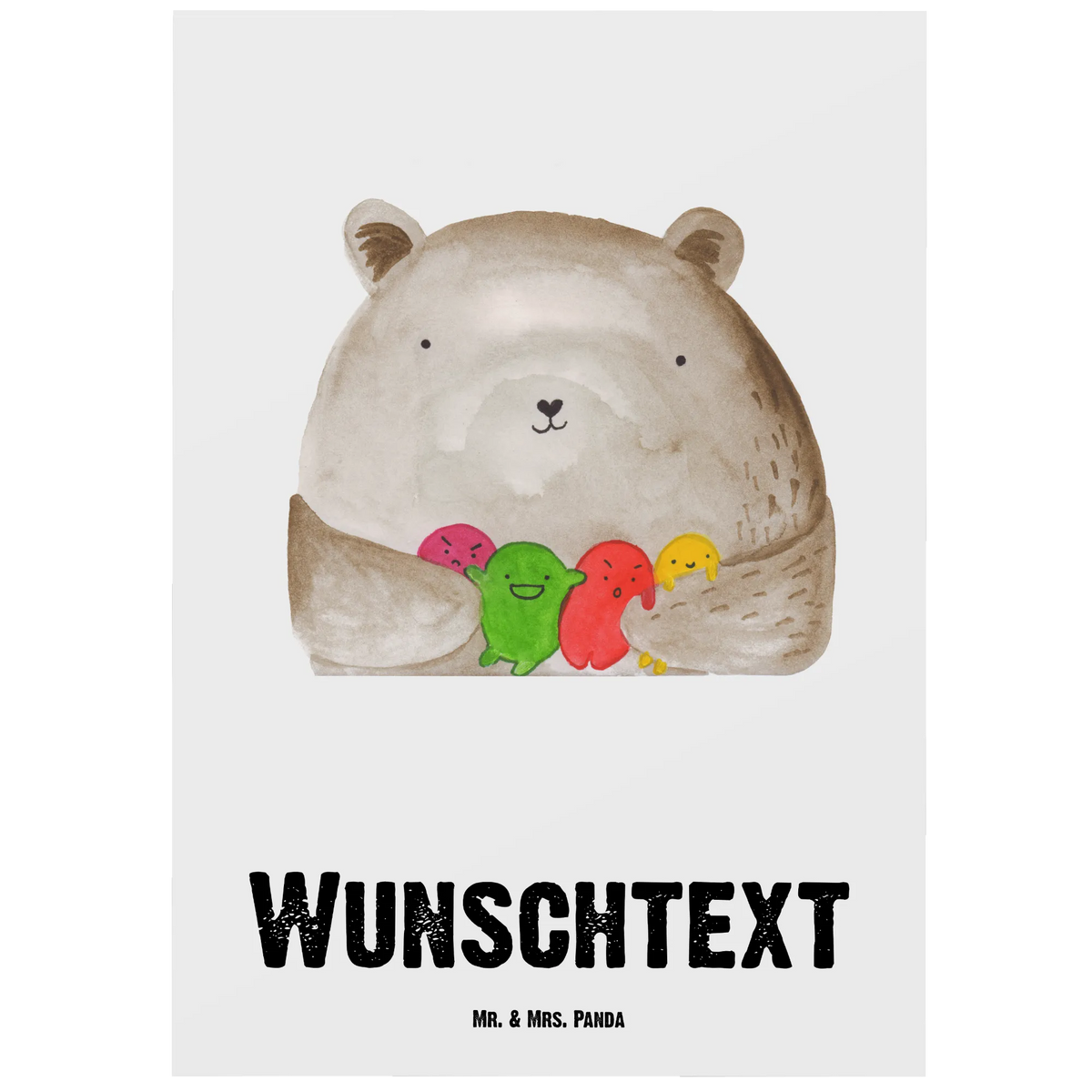 Personalised postcard bear Feeling bear, teddy, teddy bear, cuddly toy, Madness, Bear