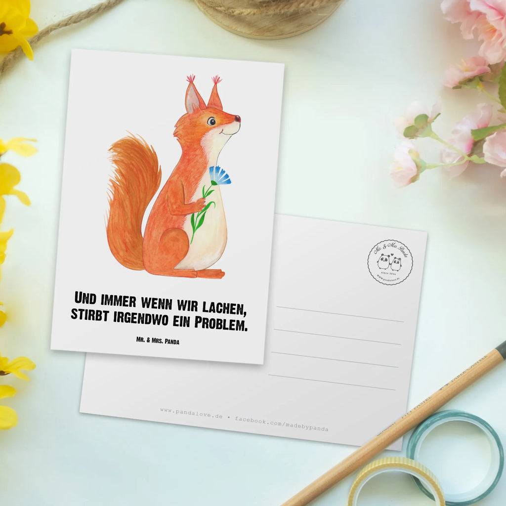 Personalised postcard Squirrel flower small animals, cute, funny, cute animal motives, hand drawn, small world, funny sayings, good mood, happy, gifts, gift ideas, special gifts, animal lover, card, Squirrel, laughter, fun, motivation pictures, saying decoration, positive saying, happy saying, motivation sayings, squirrel