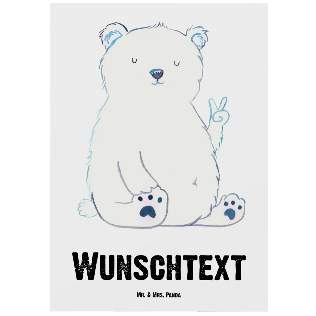 Personalised postcard Icebear Lazy bear, teddy, teddy bear, cuddly toy, Polar bear, office, relaxing, home office, office job, workplace, work, North Pole, lazy