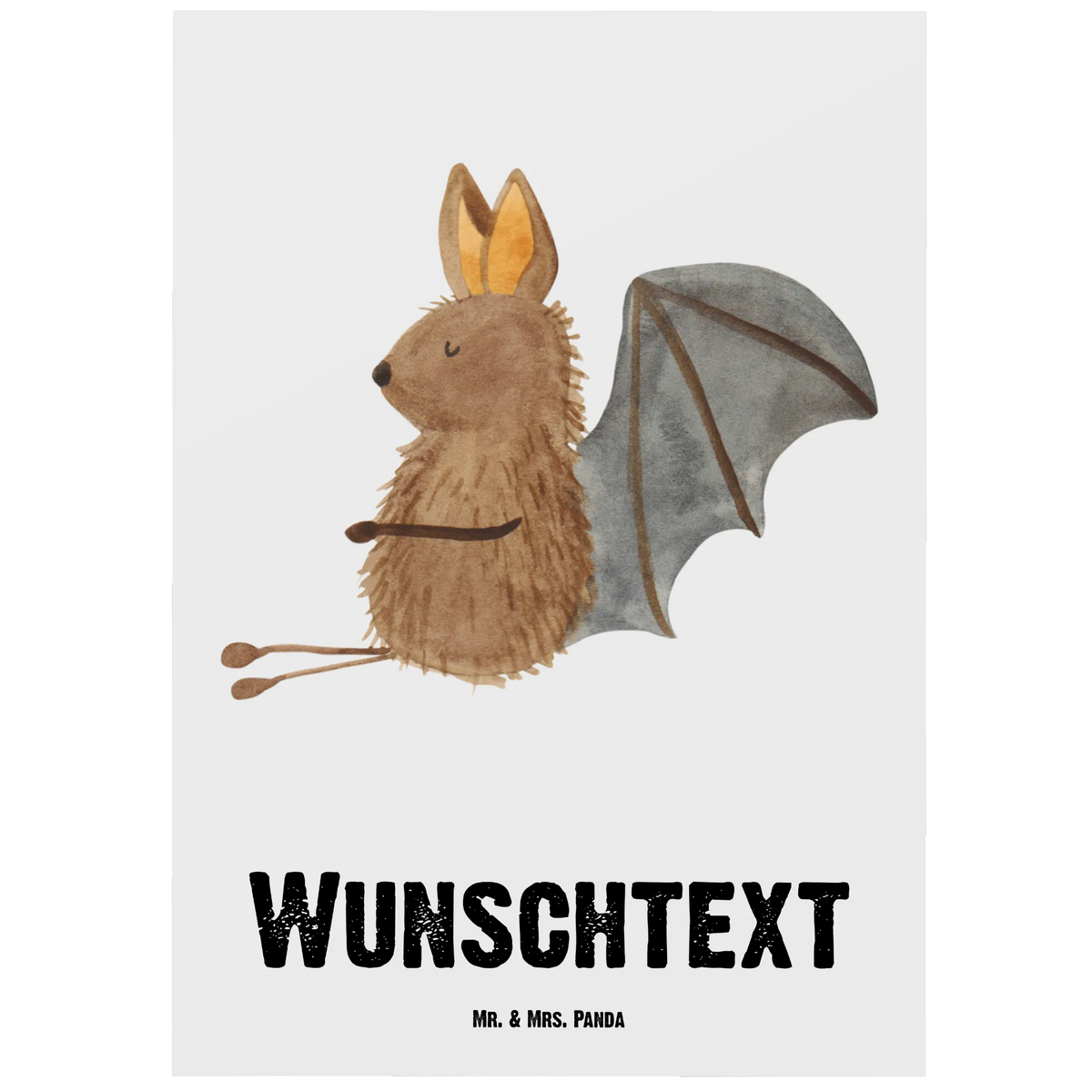 Personalised postcard bat Sit small animals, cute, funny, cute animal motives, hand drawn, small world, funny sayings, good mood, happy, gifts, gift ideas, special gifts, animal lover, card, bat, motivation, relax, bats