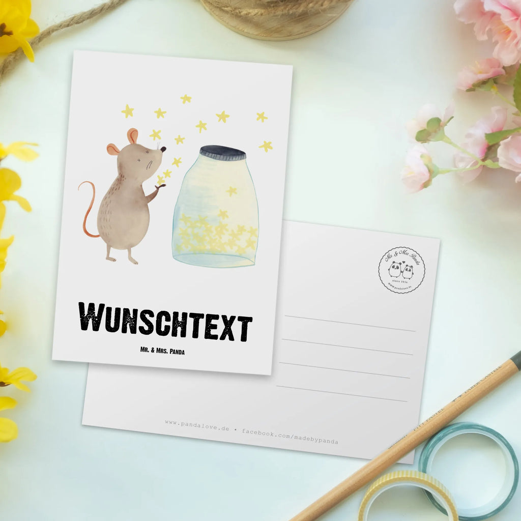 Personalisierte Postkarte Maus Sterne Grußkarte mit Wunschtext, Ansichtskarte mit Namen, Einladung mit Namen, Einladung mit Wunschtext, Karte mit Namen, Postkarte Personalisierbar, Postkarte mit Wunschtext, Karte mit Wunschtext, Ansichtskarte mit Wunschtext, Geschenkkarte mit Wunschtext, Geschenkkarte mit Namen, Grußkarte mit Namen, Postkarte Bedrucken, Postkarte mit Namen, Tiere, Tiermotive, Gute Laune, Lustige Sprüche, Maus, Geburtstag, Geburt, Taufgeschenk, Taufe, Erstes Kind, Schwangerschaft, Hoffnung, Träume, Wunsch, Sterne, Kind, Kindergeburtstag
