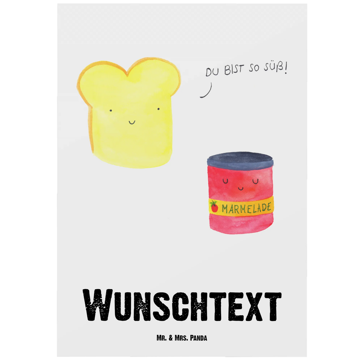 Personalised postcard toast jam small animals, cute, funny, cute animal motives, hand drawn, small world, funny sayings, good mood, happy, gifts, gift ideas, special gifts, animal lover, card, sweet, cute postcard, bread, kitchen saying, Toast, jam, breakfast invitation, dreamteam, toast, kitchen decoration