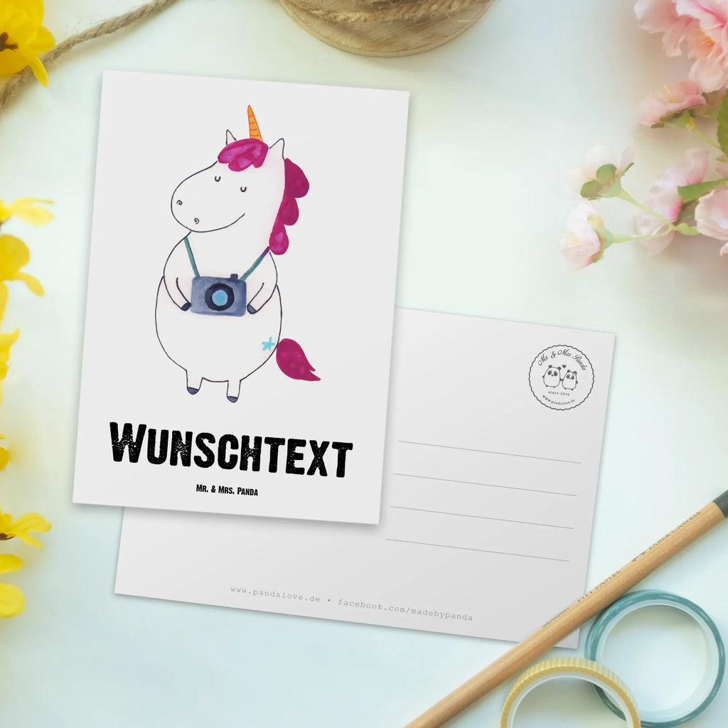 Personalised postcard unicorn photographer unicorn, unicorns, Photographer, Traveling, Tourist, Traveler gift, Photography, Photographer gift, Holiday, Unicorn, Camera