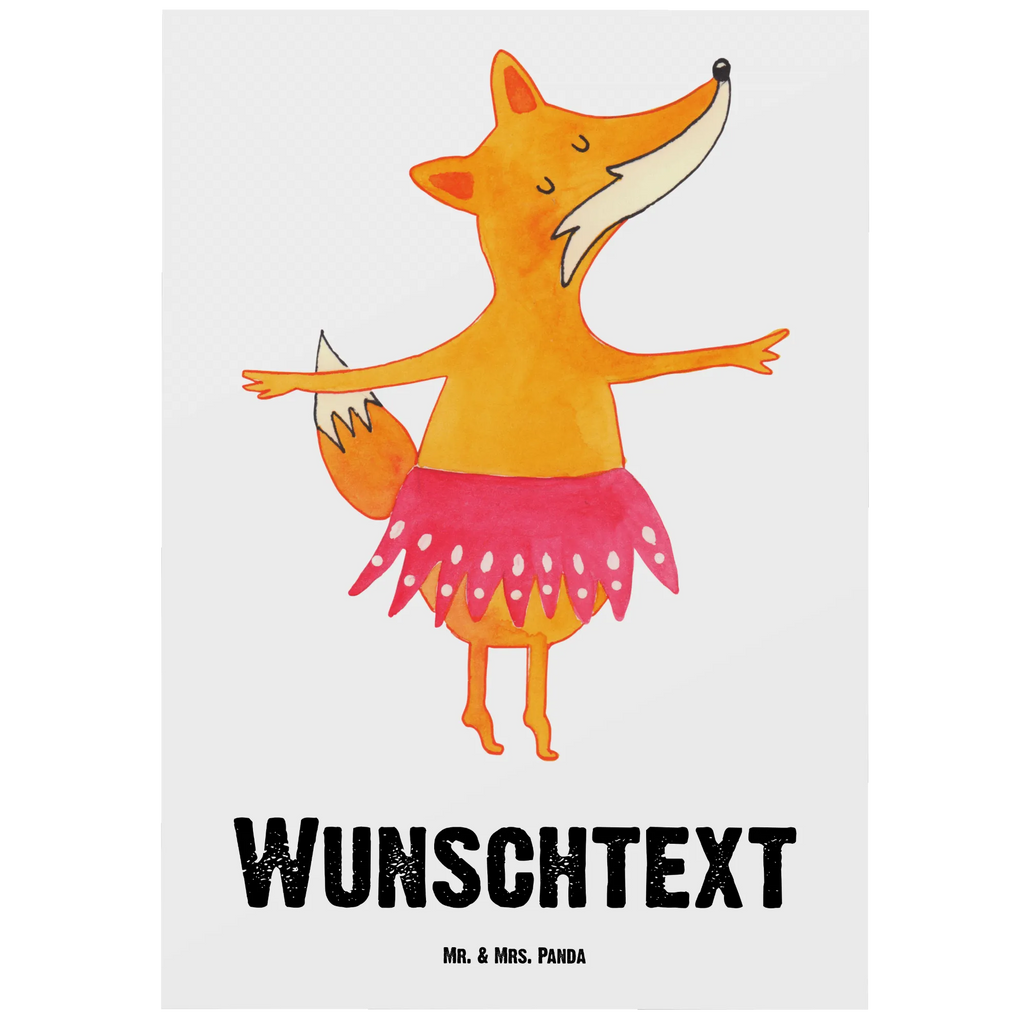 Personalisierte Postkarte Fuchs Ballerina Grußkarte mit Namen, Einladung mit Namen, Postkarte bedrucken, Karte mit Namen, Ansichtskarte mit Namen, Postkarte personalisierbar, Ansichtskarte mit Wunschtext, Postkarte mit Wunschtext, Einladung mit Wunschtext, Grußkarte mit Wunschtext, Karte mit Wunschtext, Geschenkkarte mit Namen, Postkarte mit Namen, Geschenkkarte mit Wunschtext, Fuchs, Tänzerin, Ballett, Ballerina, Geburtstag, Fuchs Spruch, Einladung, Party, Füchse, Füchsin, Tanzen
