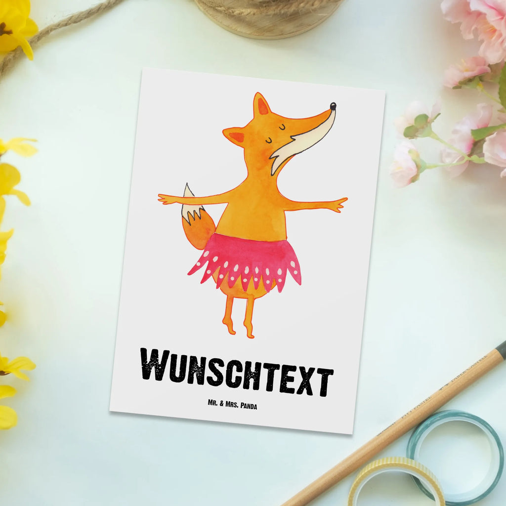 Personalisierte Postkarte Fuchs Ballerina Grußkarte mit Namen, Einladung mit Namen, Postkarte bedrucken, Karte mit Namen, Ansichtskarte mit Namen, Postkarte personalisierbar, Ansichtskarte mit Wunschtext, Postkarte mit Wunschtext, Einladung mit Wunschtext, Grußkarte mit Wunschtext, Karte mit Wunschtext, Geschenkkarte mit Namen, Postkarte mit Namen, Geschenkkarte mit Wunschtext, Fuchs, Tänzerin, Ballett, Ballerina, Geburtstag, Fuchs Spruch, Einladung, Party, Füchse, Füchsin, Tanzen