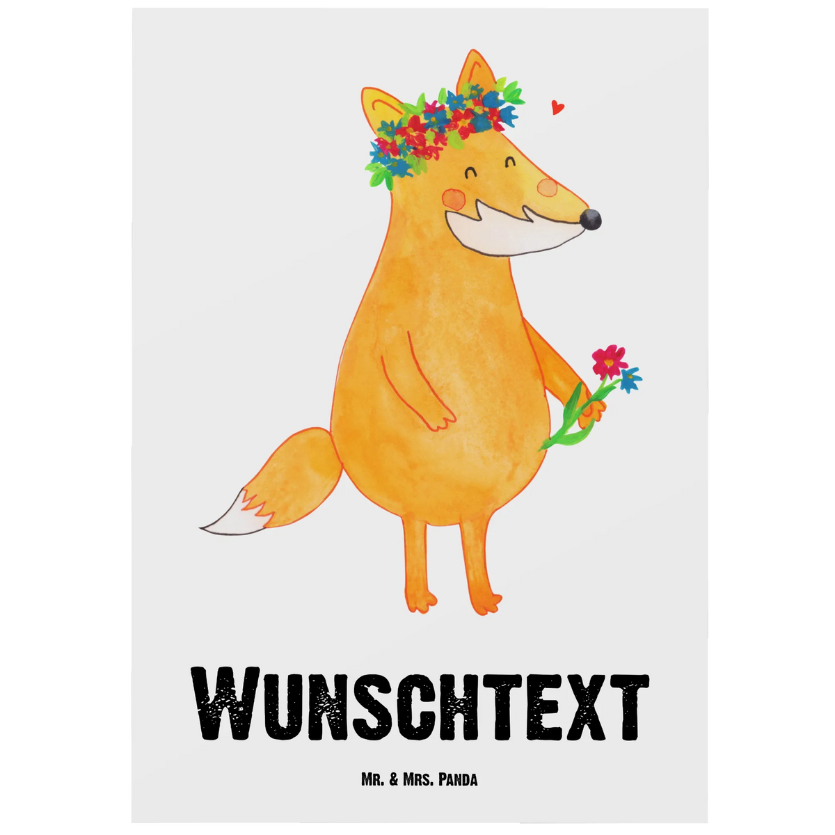 Personalised postcard Fox Flower fox, foxes, forest wildlife, clever as a fox, animal lover, me, girlfriend, flower, self-love, joy, flower girl, love, motivation, girlfriends, flowers, proof of love, fox girl