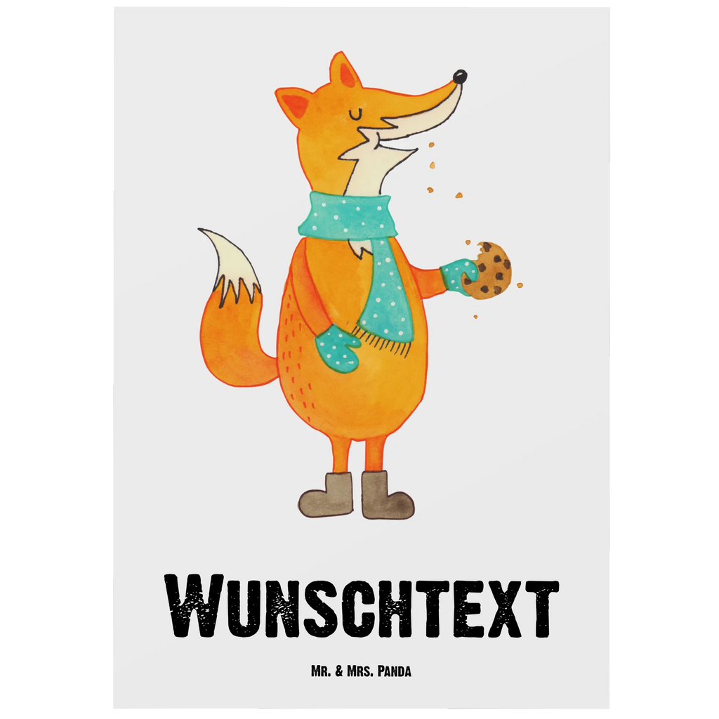 Personalised postcard Fox biscuit fox, foxes, forest wildlife, clever as a fox, animal lover, christmas time, cookies, winter, love, christmas present, kitchen decoration, baking saying