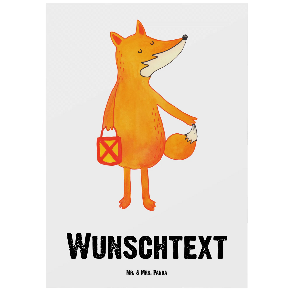 Personalised postcard Fox Lantern fox, foxes, forest wildlife, clever as a fox, animal lover, Lantern, Saint Martin, Spell comforting, Foxes, Fox, Caesar Otto Hugo Flaischlen, Lovesickness Spell, Lantern parade, Cheer up