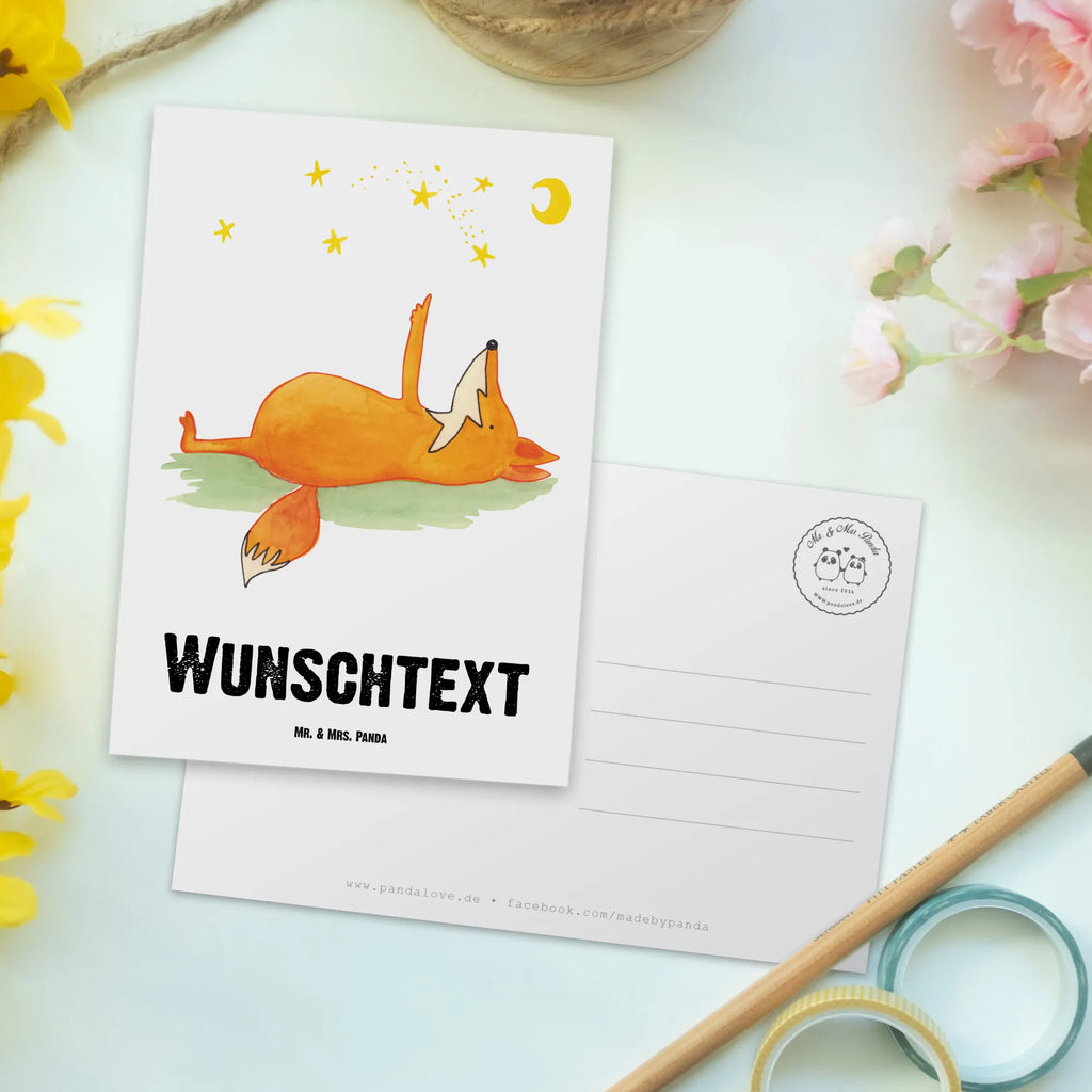 Personalised postcard Fox Stars fox, foxes, forest wildlife, clever as a fox, animal lover, Fox, Always Look on the Bright Side of Life, Romance, Saying positive, Saying beautiful, words of consolation