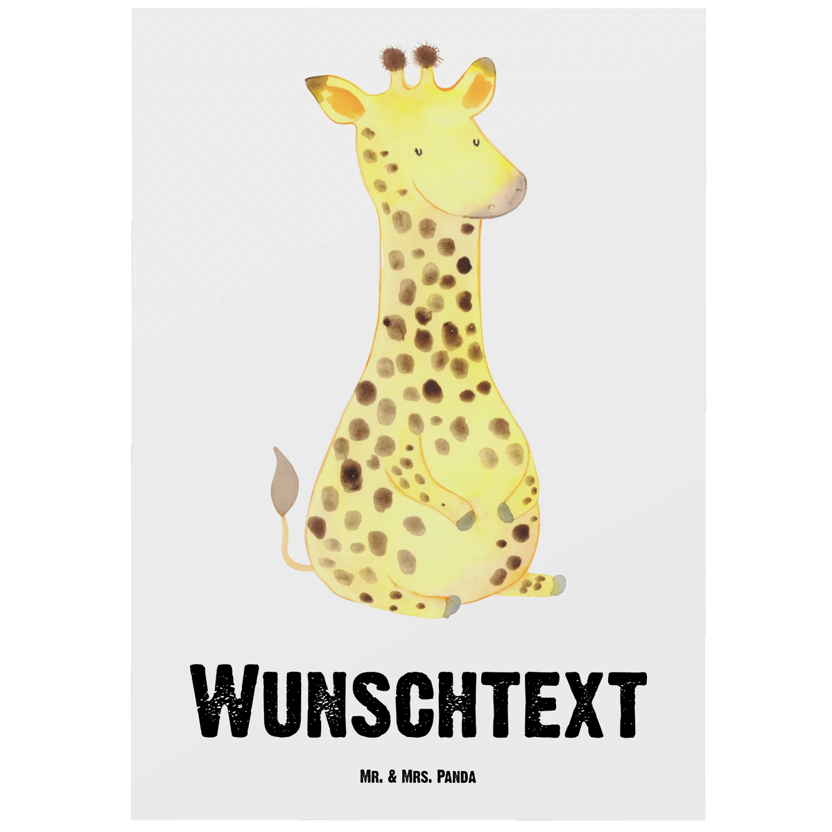 Personalised postcard giraffe Satisfied Africa, Giraffe, Happiness, Adventure