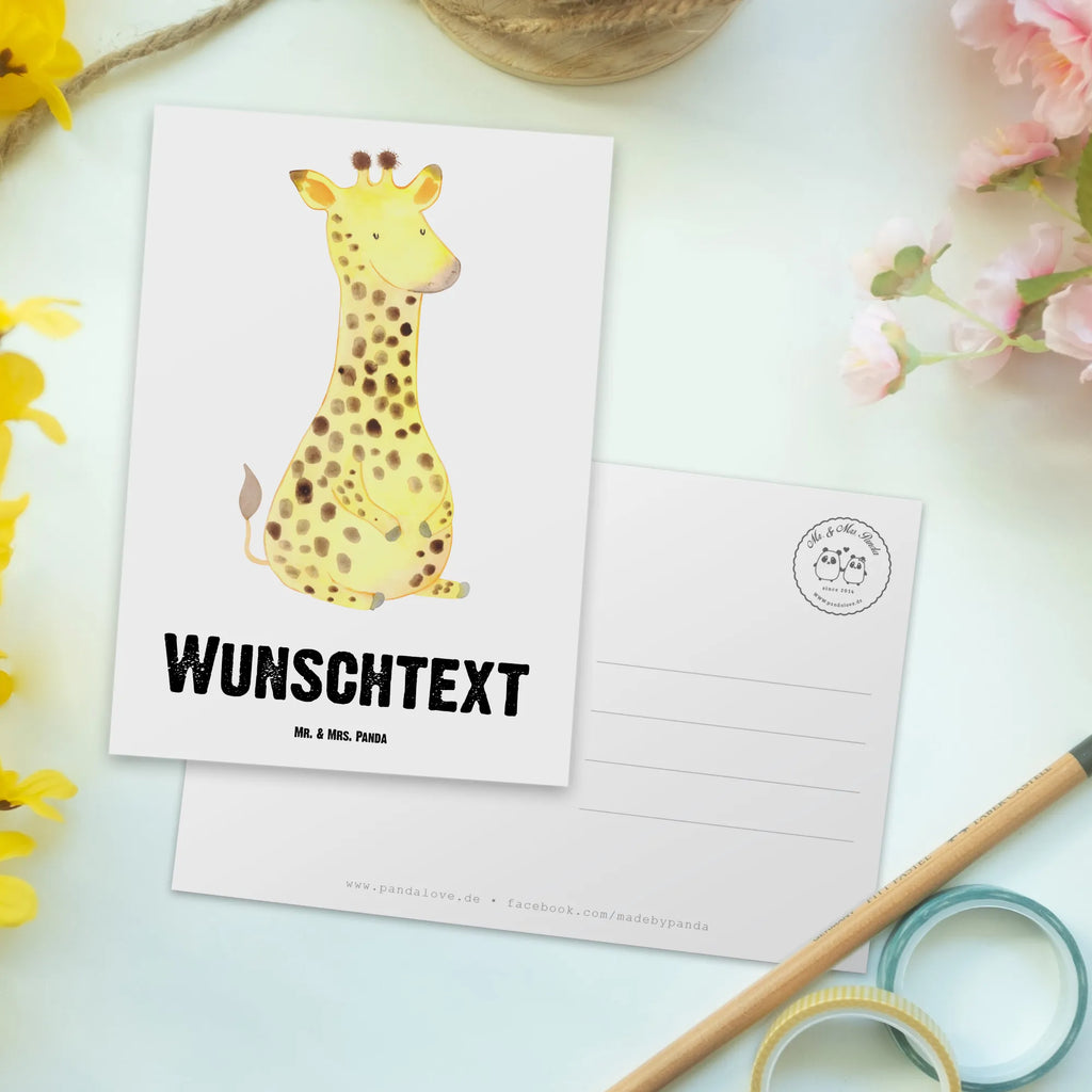 Personalisierte Postkarte Giraffe Zufrieden Postkarte bedrucken, Karte mit Namen, Ansichtskarte mit Wunschtext, Postkarte personalisierbar, Postkarte mit Wunschtext, Postkarte mit Namen, Karte mit Wunschtext, Grußkarte mit Namen, Geschenkkarte mit Namen, Geschenkkarte mit Wunschtext, Grußkarte mit Wunschtext, Ansichtskarte mit Namen, Einladung mit Namen, Einladung mit Wunschtext, Afrika, Wildtiere, Giraffe, Glück, Zufrieden, Abenteuer