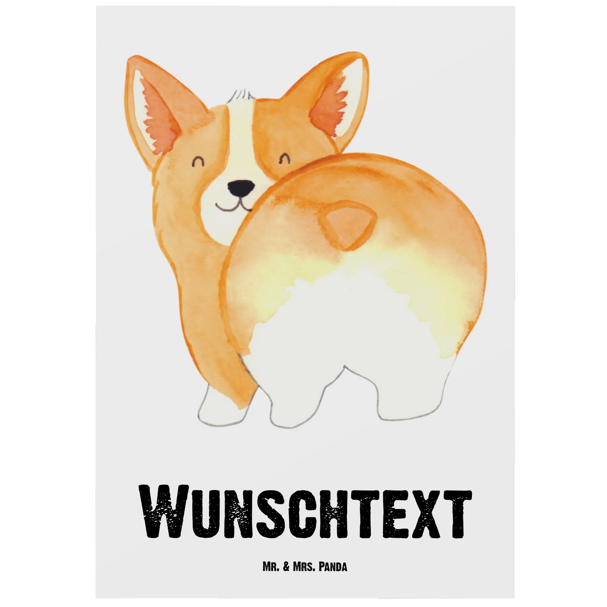 Personalised postcard corgi buttocks dog, mutt, hound, woof, dog mama, dog breed, love dogs, love for dogs, dog decorative items, bag with dog print, funny gifts for dog owners, what do you give a dog lover, Christmas gifts for dogs, gifts for dogs, dog sayings, Corgie, Dog, Saying, Motivation, Dog love, Self love
