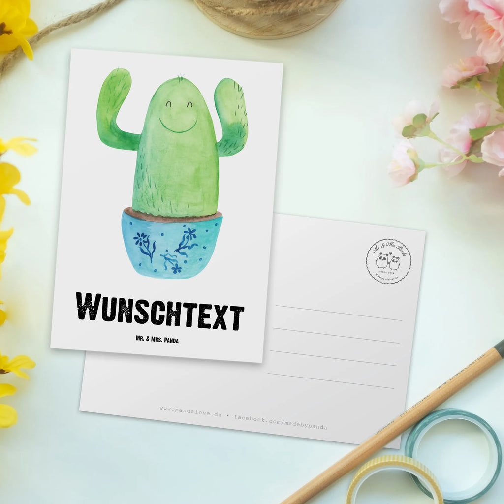 Personalised postcard cactus happy cactus, cactuses, plants, cactus plant, small green cactus, child protection, funny, office life, new start, colleague, cacti, office, friend, family, saying, motivation, mother, education
