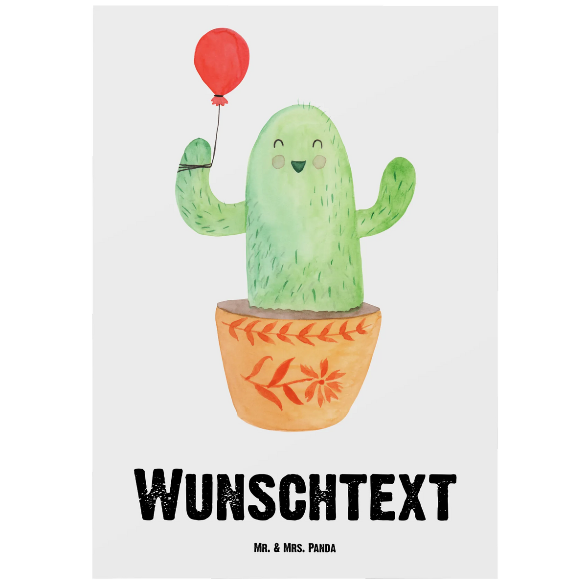 Personalised postcard cactus balloon cactus, cactuses, plants, cactus plant, small green cactus, exam, office life, boyfriend, education, cacti, girlfriend, new start, joy, balloon