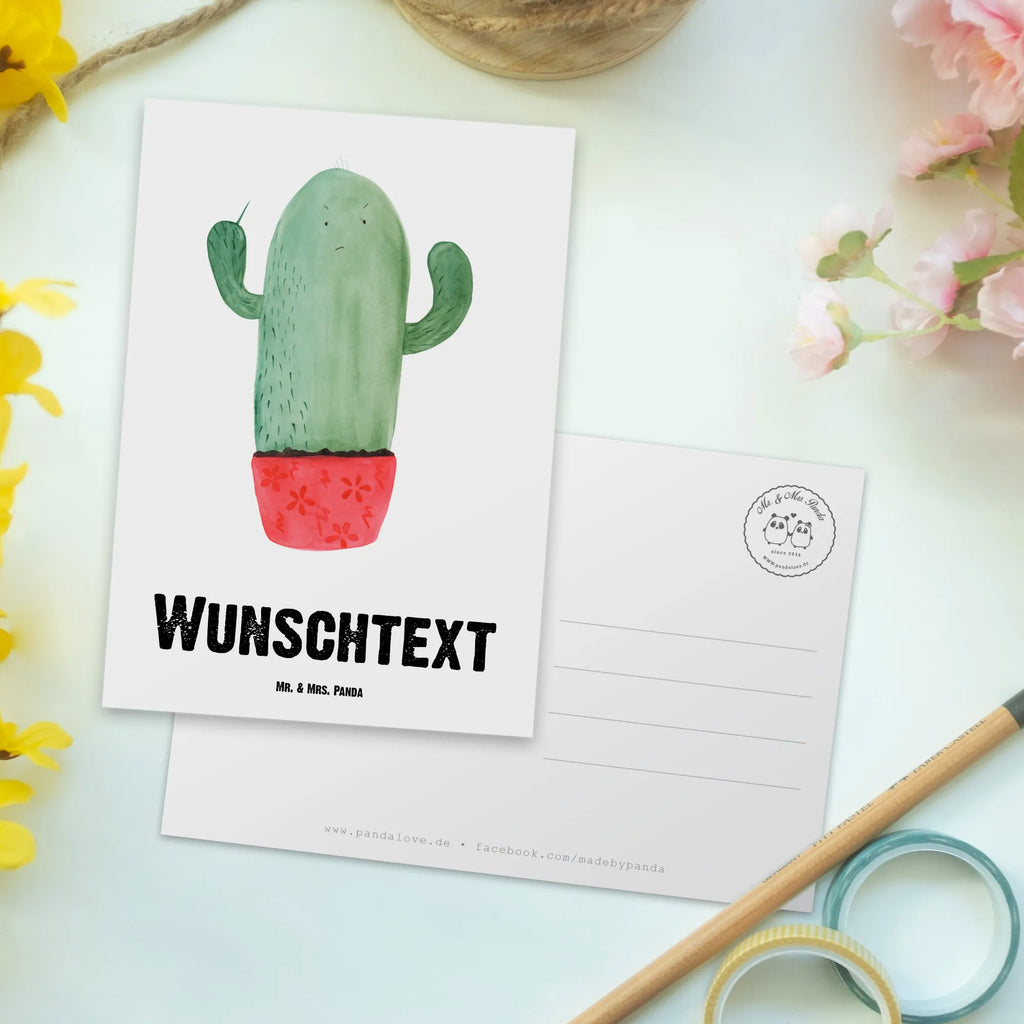 Personalised postcard cactus Fury cactus, cactuses, plants, cactus plant, small green cactus, boss, office life, office, colleague, angry, annoy, school