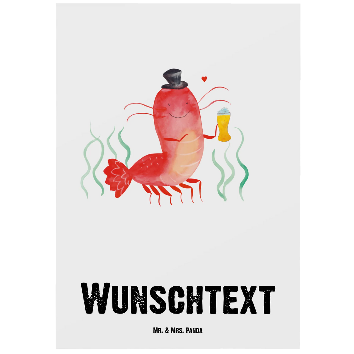 Personalised postcard lobster Wheat Seafood, aquatic animals, ocean, sea, fish, shells, corals, reef, whale, narwhal, sea urchin, lobster, platypus, turtle, manatee, crocodile, orca, shrimp, gifts for seafood lovers, water world, underwater animals, underwater world, vacation, deep sea, seafood fans, gift ideas, seafood decoration, seafood posters, men's household, restaurant, economy, bachelorette, bachelor, pub, beer, cooking, beer lover, inn