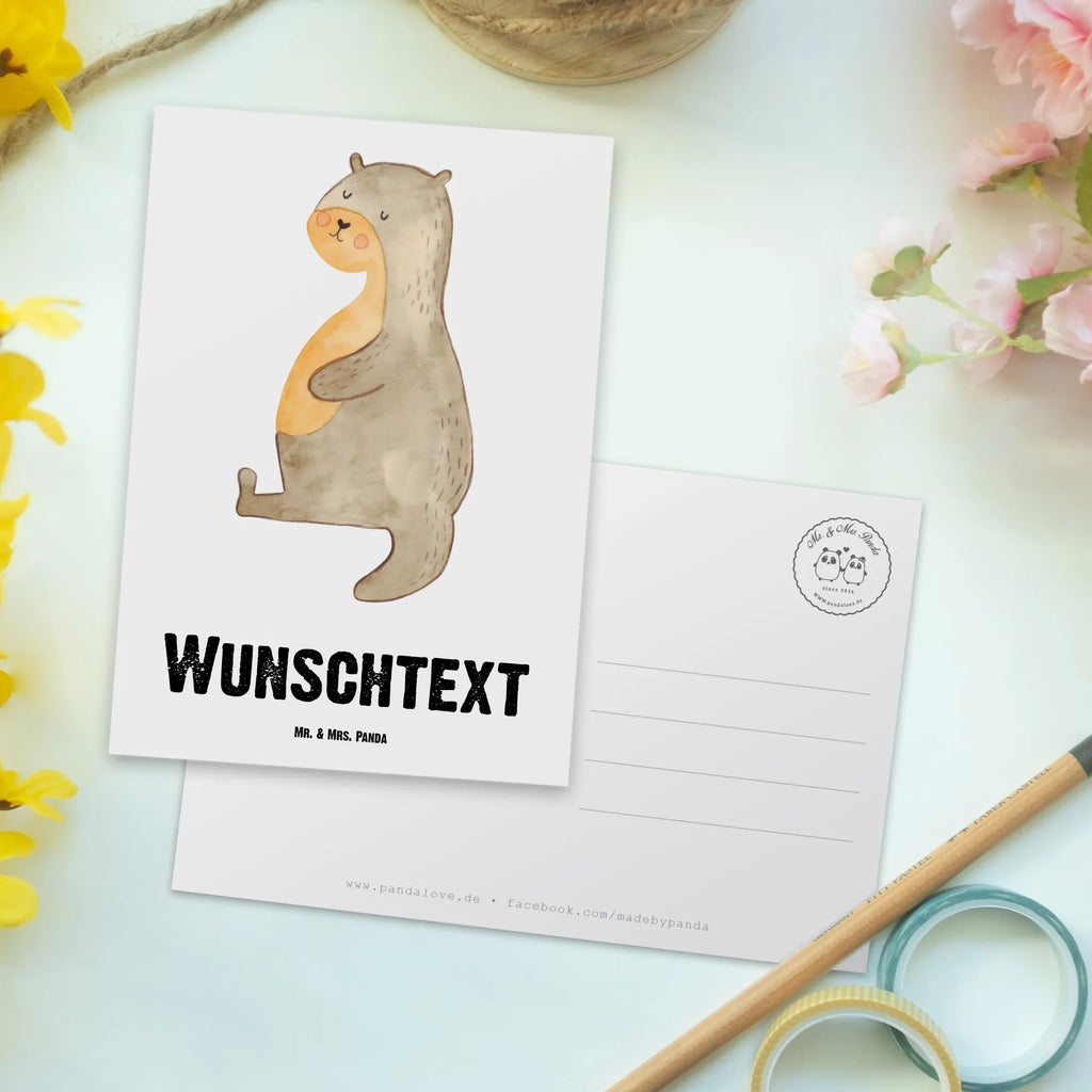 Personalisierte Postkarte Otter Bauch Postkarte mit Namen, Karte mit Wunschtext, Geschenkkarte mit Namen, Postkarte Personalisierbar, Ansichtskarte mit Namen, Grußkarte mit Wunschtext, Postkarte Bedrucken, Karte mit Namen, Grußkarte mit Namen, Ansichtskarte mit Wunschtext, Einladung mit Namen, Geschenkkarte mit Wunschtext, Einladung mit Wunschtext, Postkarte mit Wunschtext, Otter, Fischotter, Seeotter, Otter Seeotter See Otter