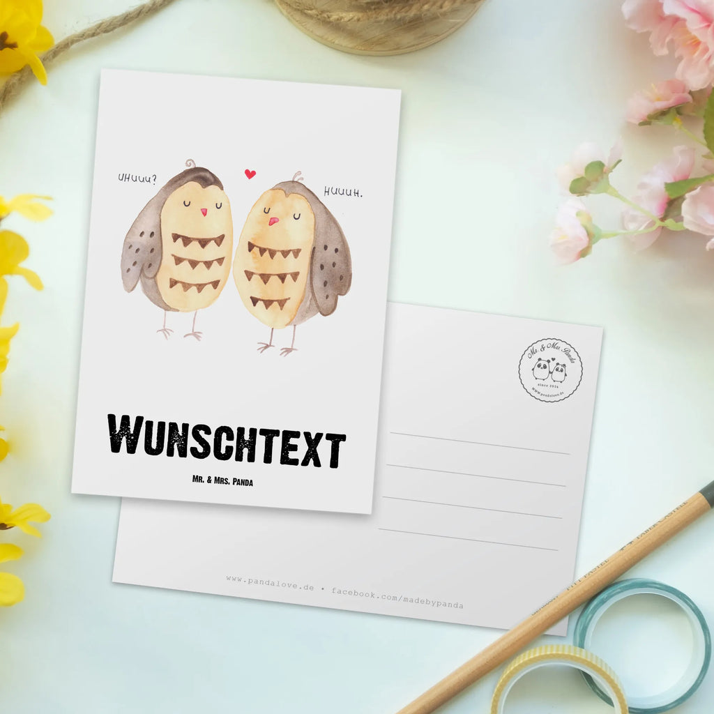 Personalised postcard owls Love owl, forest animal, bird, nocturnal, gift ideas, birthday present, illustrated, funny, romantic gift, owl decor, All you need is love, Pun funny, Love, Owl, Wedding saying, Owl decoration, Love saying, Girlfriend gift, Friend