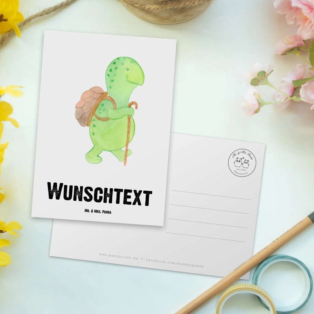 Personalisierte Postkarte Schildkröte Wanderer Geschenkkarte mit Wunschtext, Geschenkkarte mit Namen, Postkarte mit Wunschtext, Postkarte bedrucken, Karte mit Wunschtext, Einladung mit Wunschtext, Karte mit Namen, Ansichtskarte mit Wunschtext, Postkarte personalisierbar, Postkarte mit Namen, Grußkarte mit Namen, Einladung mit Namen, Grußkarte mit Wunschtext, Ansichtskarte mit Namen, Schildkröte, Neuanfang, Schildkröten, Motivation, Motivationssprüche, Motivationsspruch