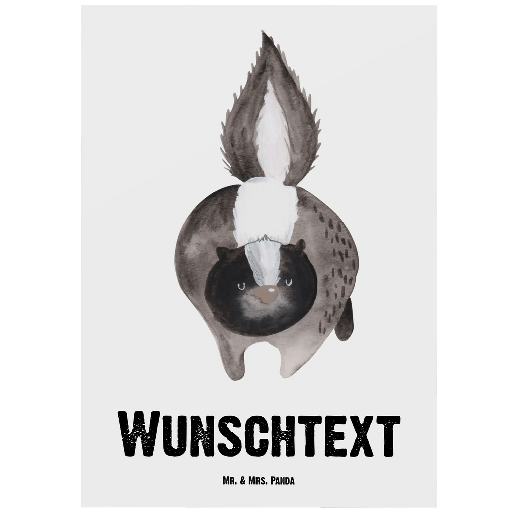 Personalised postcard skunk attack Skunk, stinker, skunk, wild animal, threatening, predator, stinky, angry