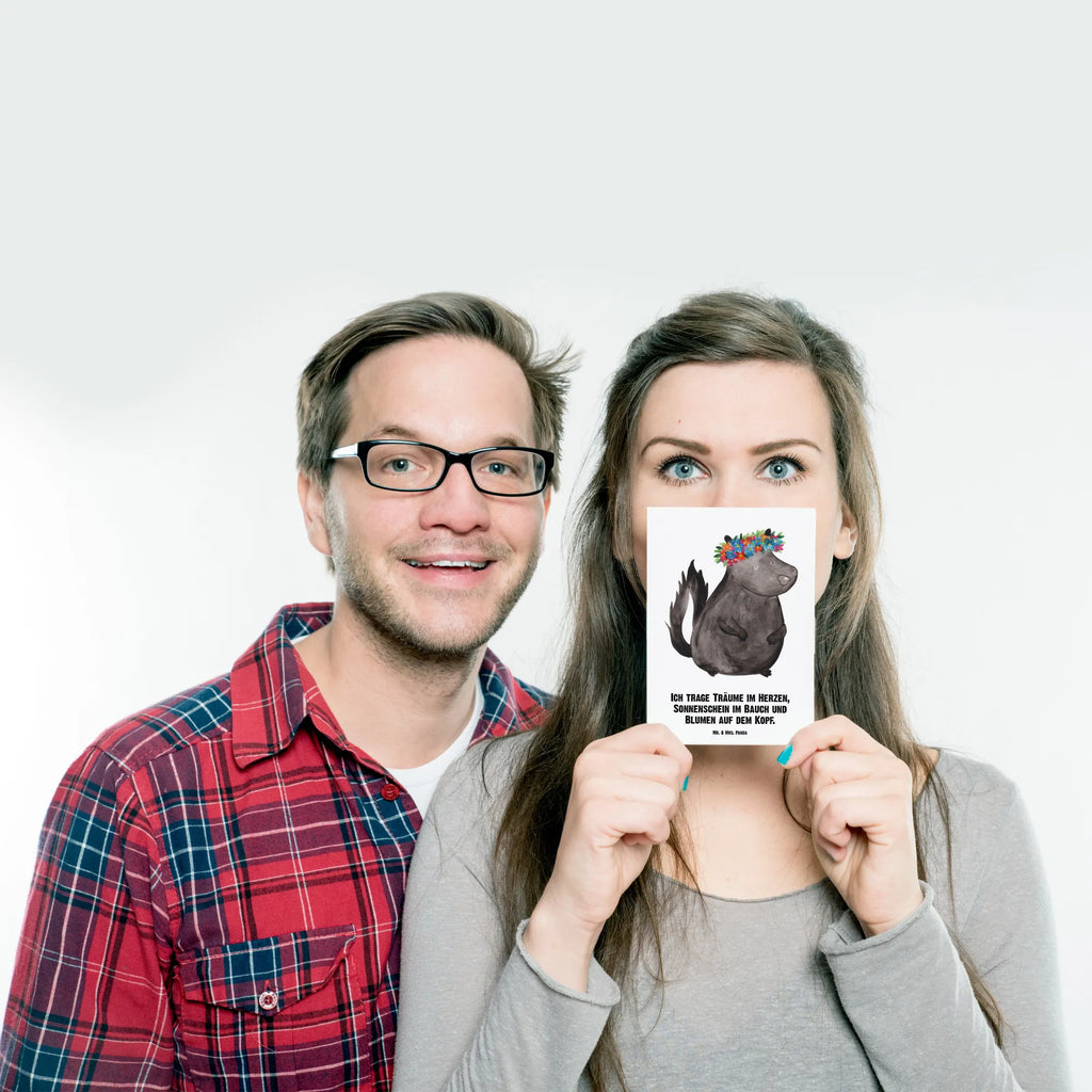 Personalizowana kartka pocztowa skunks dziewczynka Stinktier, Skunk