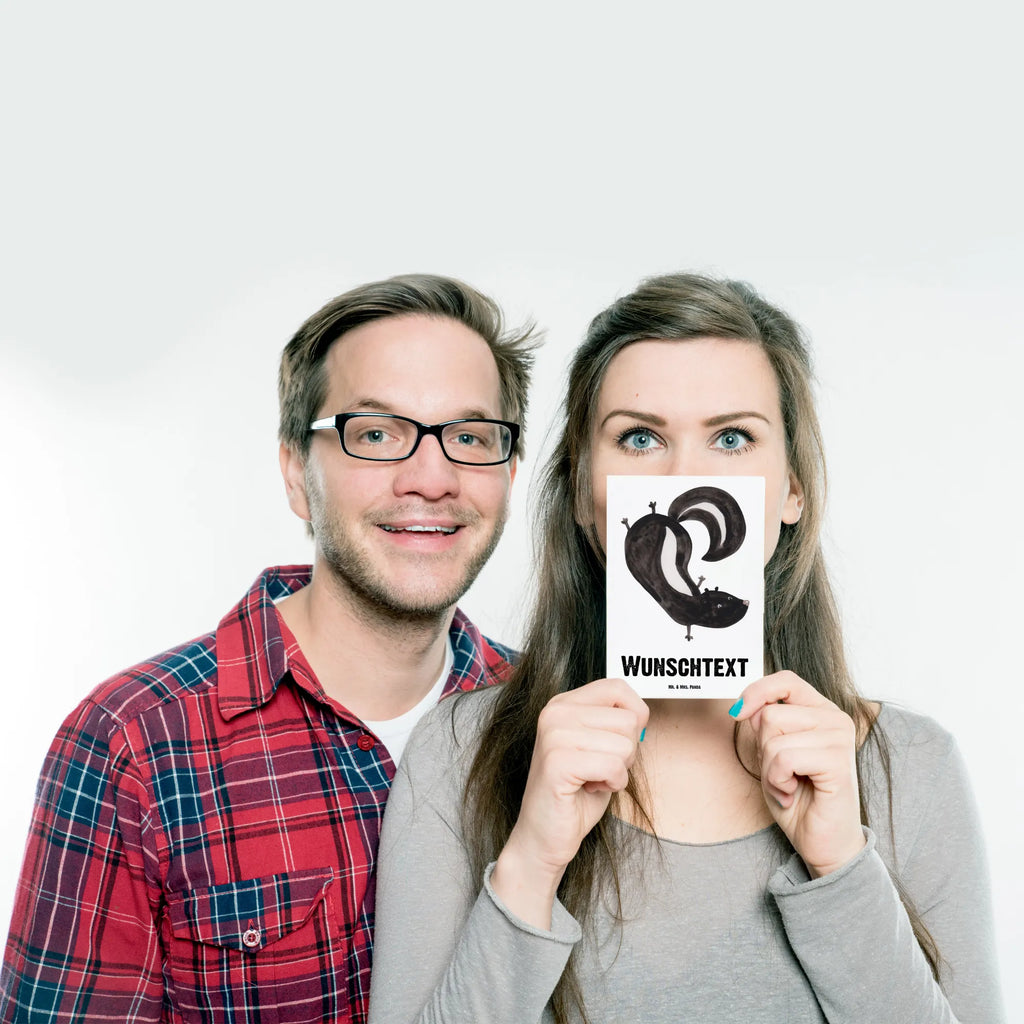 Personalizowana kartka pocztowa skunks stojka Stinktier, Skunk