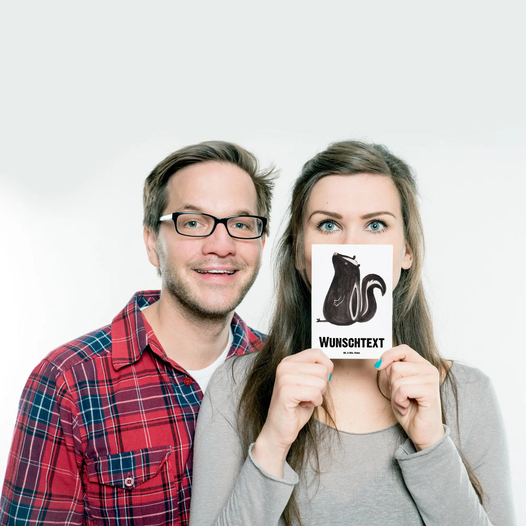 Personalised postcard skunk Sit Skunk, predator, slogan, skunk, law, know-it-all, office, stinky, wild animal, stinker
