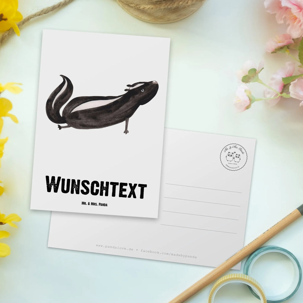 Personalizowana kartka pocztowa skunks Joga Stinktier, Skunk