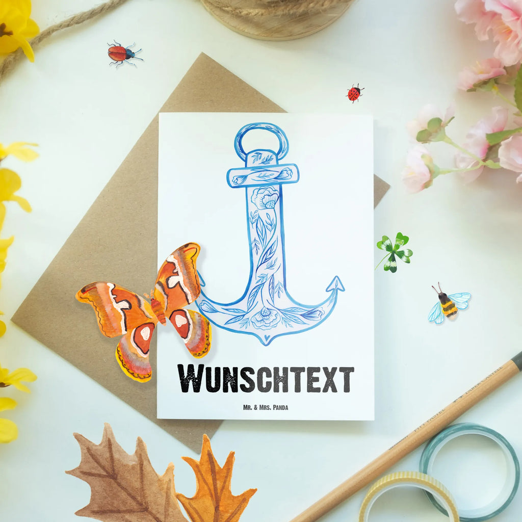 Spersonalizowana kartka z życzeniami kotwica Niebieski Motywy zwierzęce, dobra energia, zabawne powiedzonka, zwierzęta