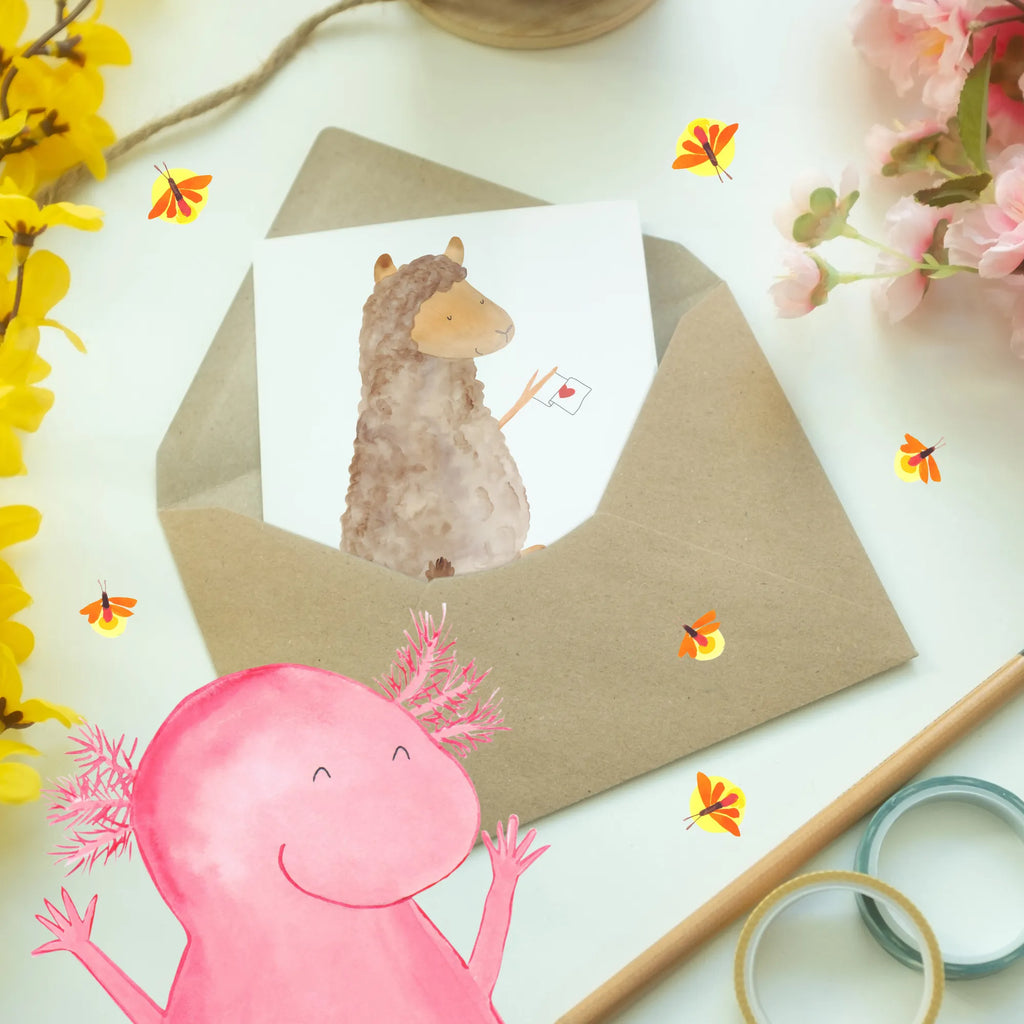 Personalised greetings card alpaca banner alpaca, llama, pako, camel, Peru, animal, favourite animal, llamas, alpacas, Alpaca, love