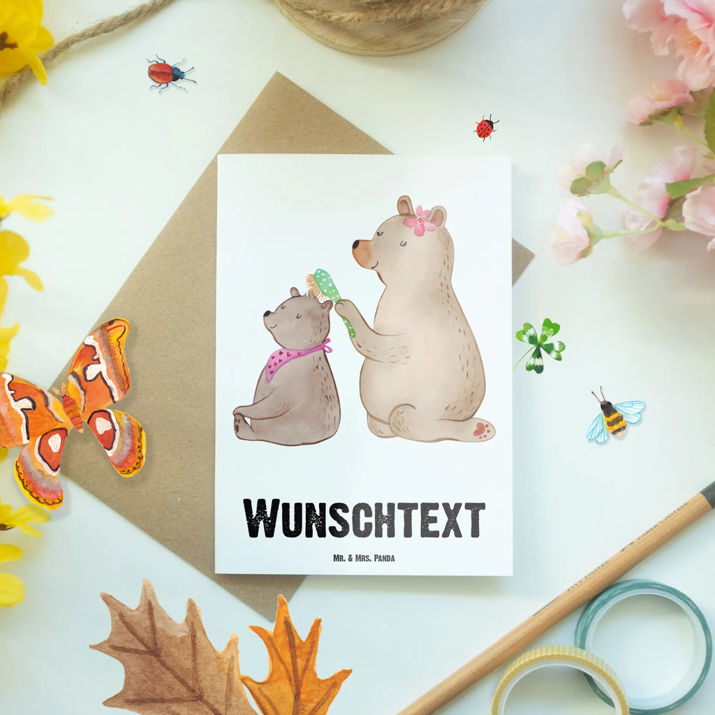 Spersonalizowana kartka z życzeniami niedźwiedź dziecko Rodzina, Dzień Ojca, Dzień Matki, brat, siostra, mama, tata, babcia, dziadek