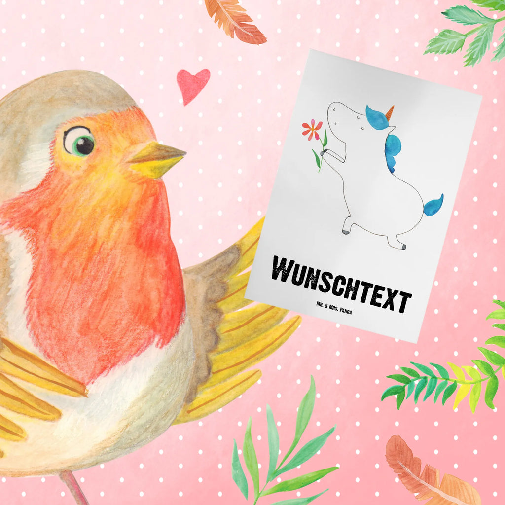 Spersonalizowana kartka z życzeniami jednorożec kwiat Jednorożec, jednorożce, dekoracje jednorożca, jednorożec